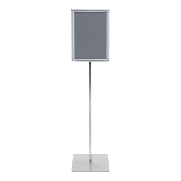 United Visual Products 8 1/2" x 11" Silver Pedestal Stand with Snap Frame
