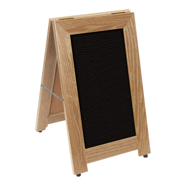 United Visual Products 12" x 20" Black Letterboard A-Frame Sidewalk Sign with Plastic Frame