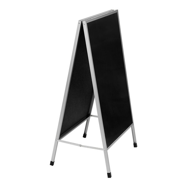 United Visual Products 18" x 24" Black Dry Erase Sandwich Board with Satin Aluminum Frame