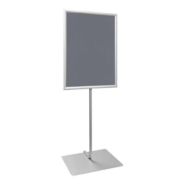 United Visual Products 18" x 24" Silver Double-Sided Pedestal Stand with Snap Frame