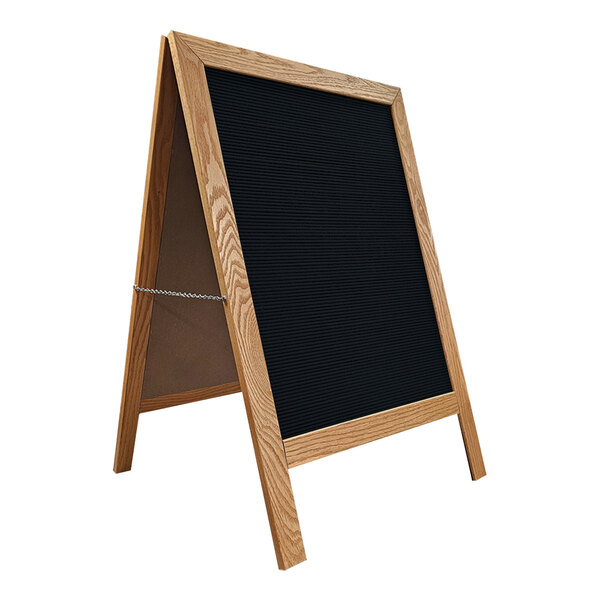 United Visual Products 24" x 30" Black Letterboard A-Frame Sidewalk Sign with Plastic Frame