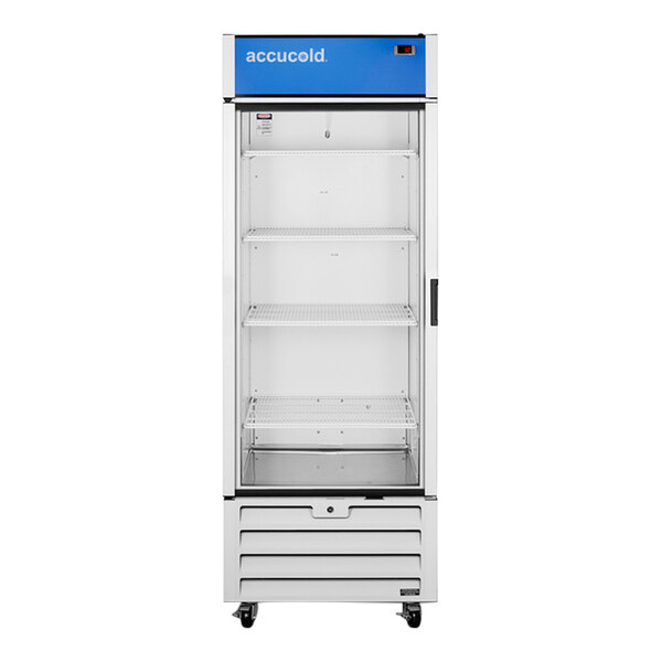Summit Appliance ACR261LH Accucold ACR Series 21.34 Cu. Ft. White / Blue Glass Door Reach-In Healthcare Refrigerator with Reversible Left-Hand Swing Door - 115V