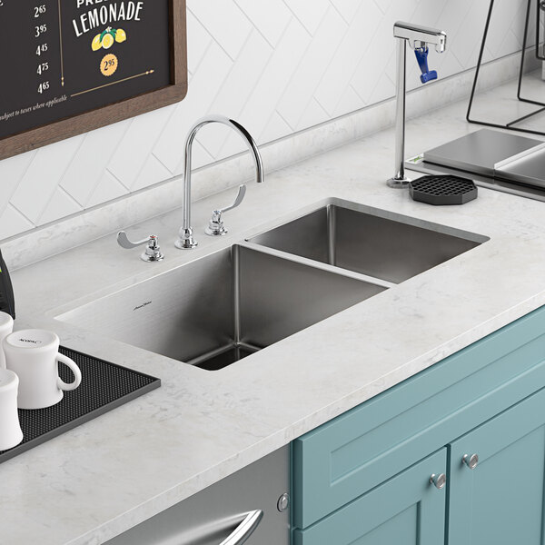 American Standard 18CR.9351800 Pekoe 35" x 18" 18 Gauge Stainless Steel Two Compartment