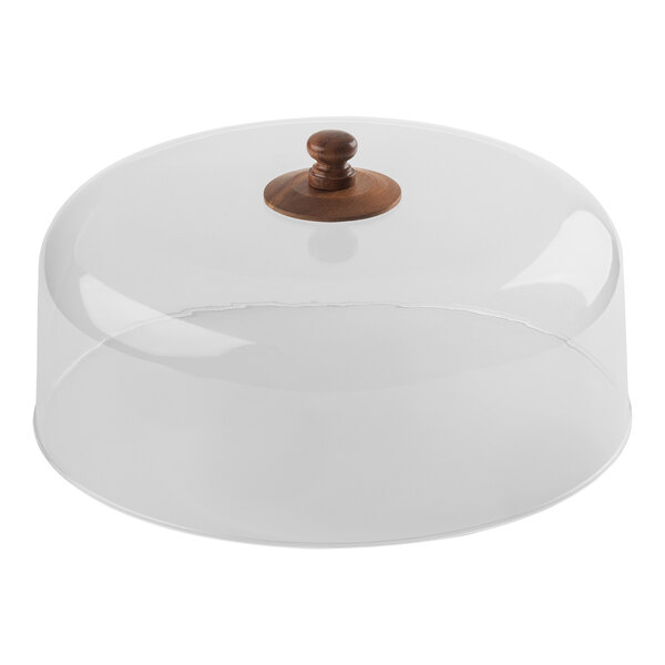 Tablecraft Acacia Collection 11 7/8" x 5 3/4" Round Acrylic Dome Cake