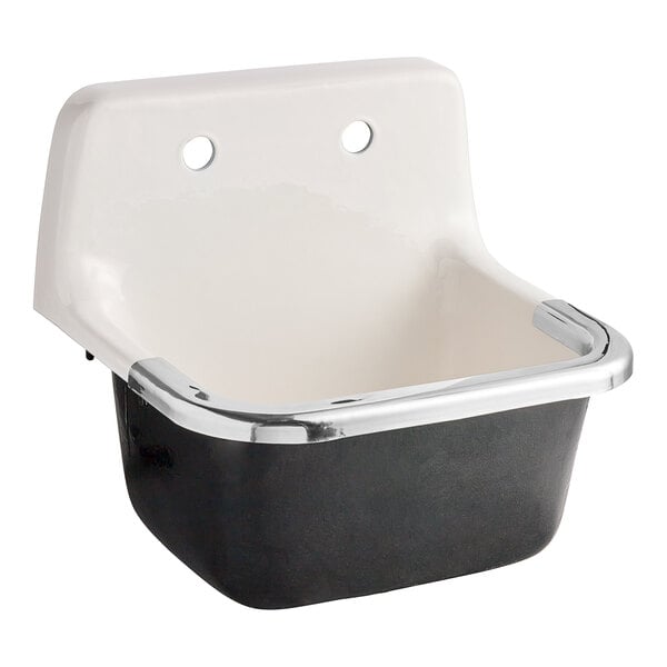 American Standard 7692008.020 Lakewell 22" x 18" Cast Iron Wall-Mount Service Sink with 8" Centers