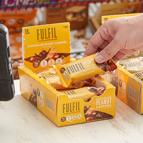 FULFIL Chocolate Peanut Caramel Vitamin and Protein Bar 1.41 oz. - 12/Box