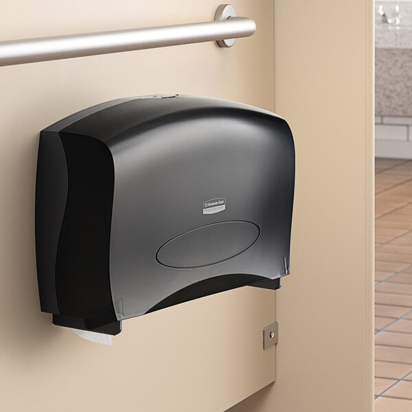 Kimberly-Clark Professional 09551 Black Double Jumbo Roll Horizontal Toilet Paper Dispenser