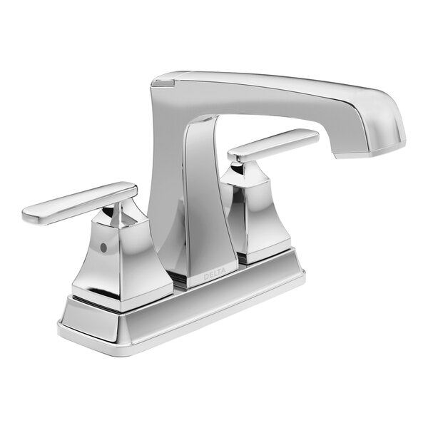 Delta Faucet 2564-MPU-DST Ashlyn 1.2 GPM Deck-Mount Chrome Finish Lavatory Faucet with 4" Centers, Lever Handles, and Metal Pop-Up Drain