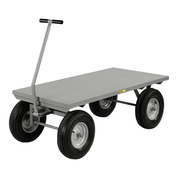 Little Giant 24" x 48" Heavy-Duty Steel Wagon Truck with Flush Edges and 12" Pneumatic Wheels CH-2448-12P-FSD