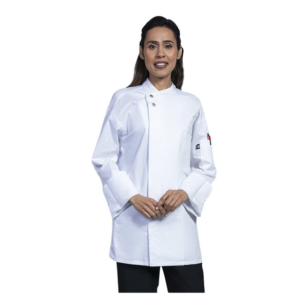 Uncommon Chef Bologna Unisex Customizable White Long Sleeve Chef Coat with White Mesh Back 0721 - XL