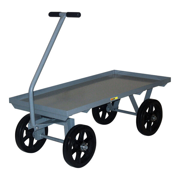Little Giant 24" x 48" Heavy-Duty Steel Wagon Truck with Lipped Edges and 12" Mold-On Rubber Wheels CH-2448-12MR