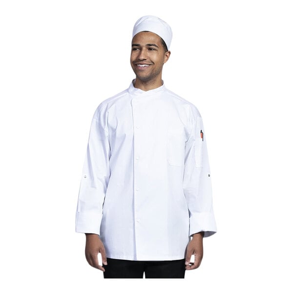 Uncommon Chef Pisa Unisex Customizable White Convertible Long Sleeve Chef Coat with White Mesh Back 0711 - 2X
