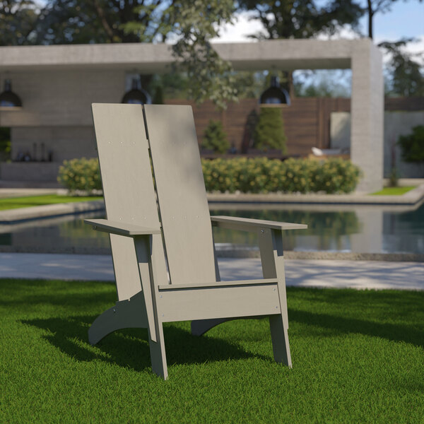 Flash Furniture Sawyer Gray Faux Wood Adirondack Chair
