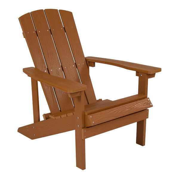 Flash Furniture Charlestown Teak Faux Wood Adirondack Chair