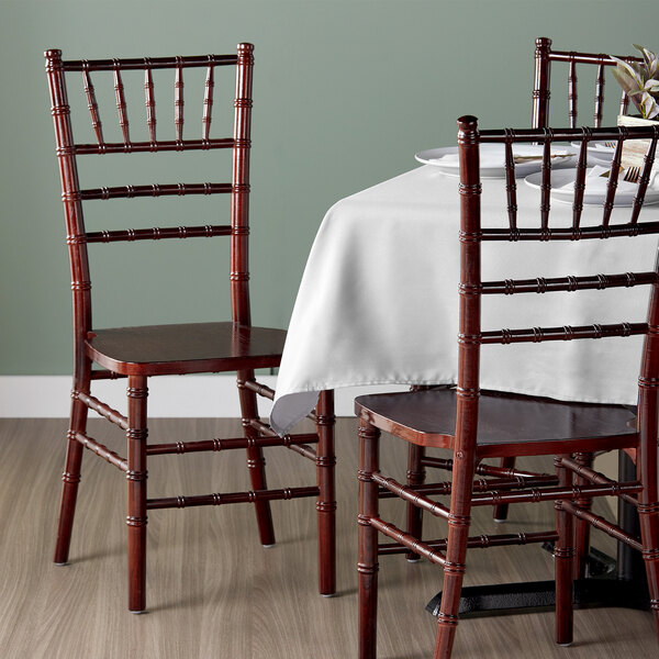 Lancaster Table & Seating Mahogany Wood Chiavari Chair with Black Cushion