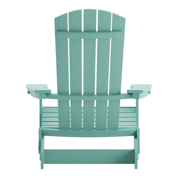 Flash Furniture Charlestown Seafoam Faux Wood Folding Adirondack Chair