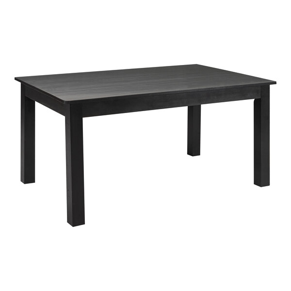 Flash Furniture Hercules 38" x 60" Rectangular Pine Wood Indoor / Outdoor Standard Height Table with Black Wash Finish