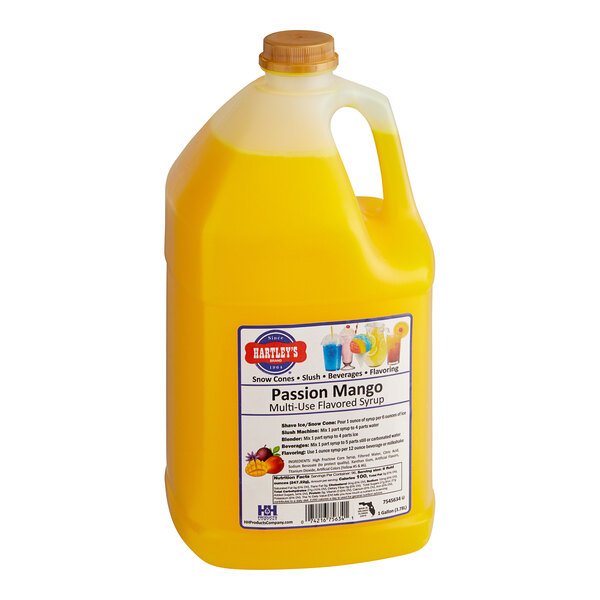 Hartley's Passion Mango Snow Cone Syrup 1 Gallon 4/Case