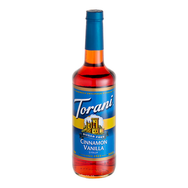 Torani SugarFree Cinnamon Vanilla Flavoring Syrup 750 mL Glass Bottle