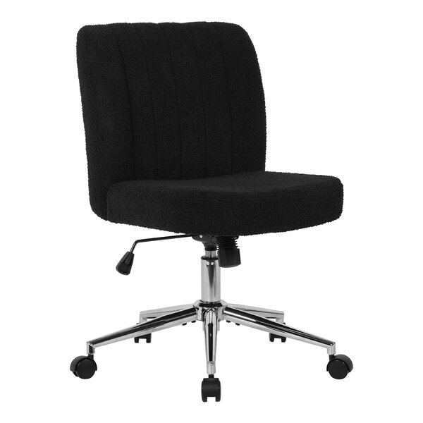 Boss Modern Black Boucle Mid-Back Task Chair