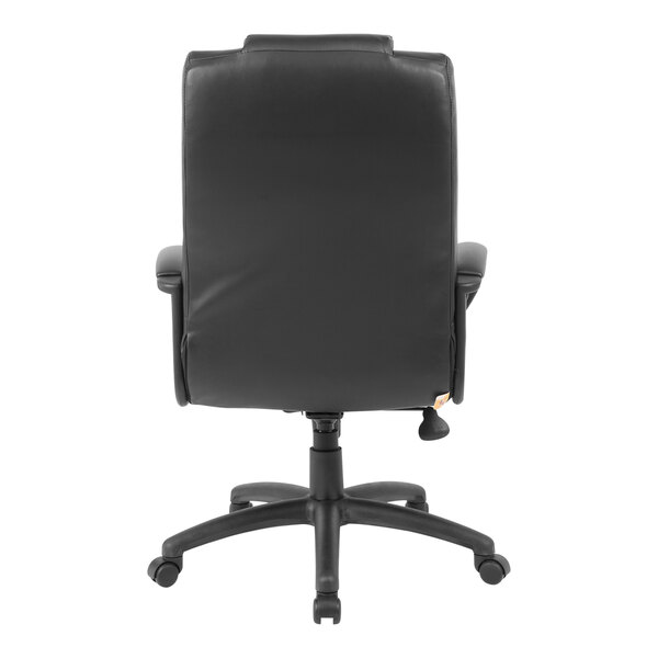 Boss Black LeatherPlus HighBack Executive Chair with Padded Loop Arms