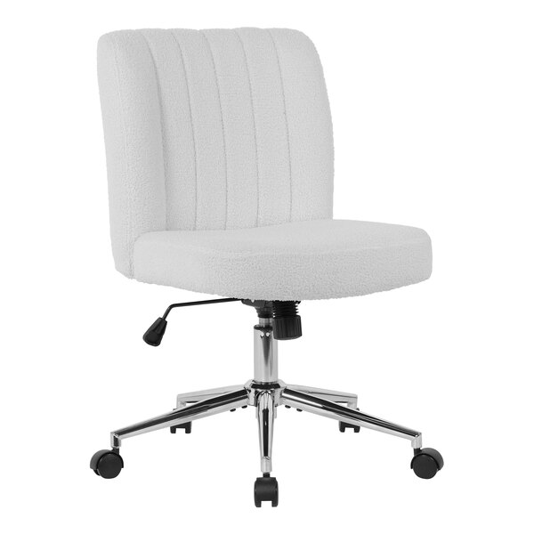 Boss Modern Cream Boucle Mid-Back Task Chair