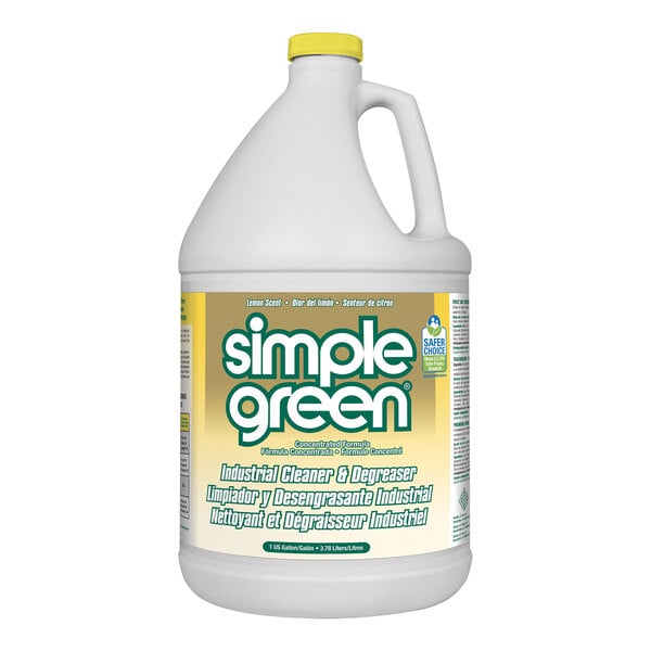 Simple Green 3010200614010 1 Gallon Lemon Scent Concentrated Industrial Cleaner and Degreaser - 6/Case