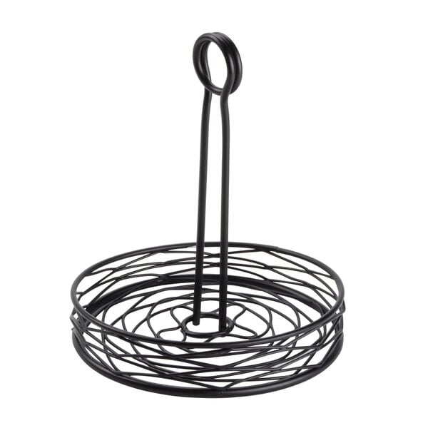 An American Metalcraft black wire basket with a handle.