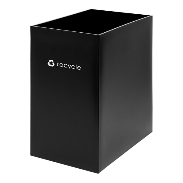 CSL reCollect2 BNBK-10-WH 11 Qt. Black Recycle Bin with Logo