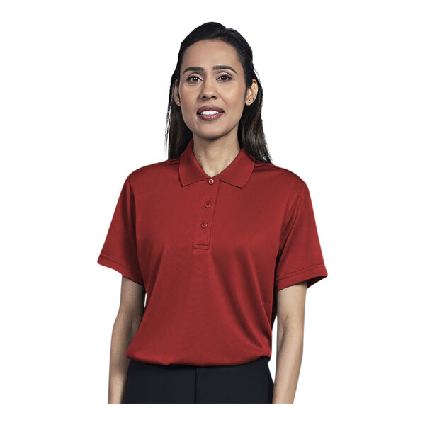 Uncommon Chef Women's Customizable Red Short Sleeve Polo Shirt - XL