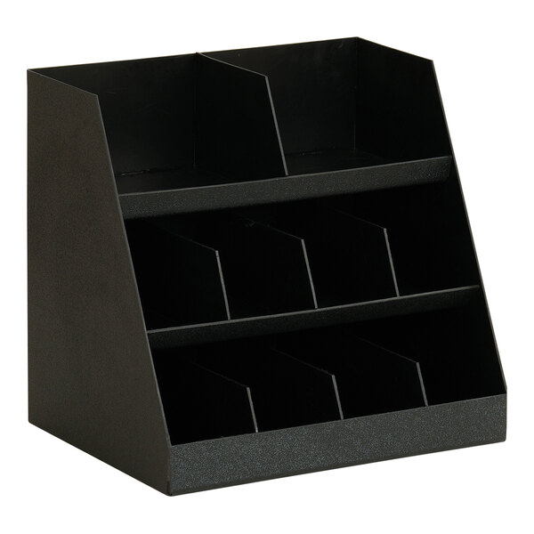 Cal-Mil Classic Black 3-Tier 10-Compartment Plastic Condiment Organizer