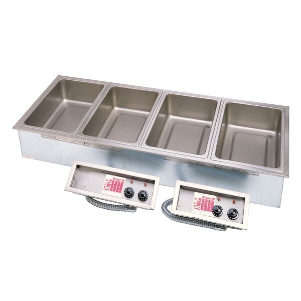 APW Wyott HFW-5DT Insulated Five Pan Drop In Hot Food Well with Thermostatic Controls and Drain