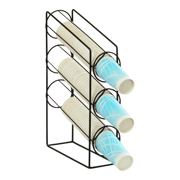 CalMil Classic Black Wire Countertop Cup Dispenser 24061