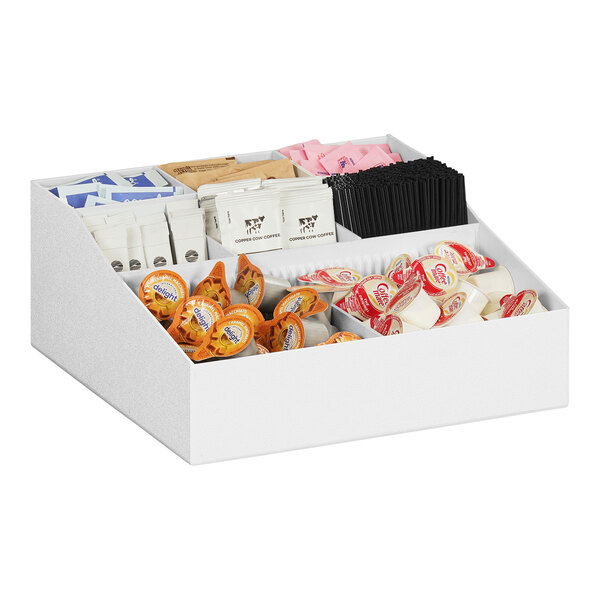 Cal-Mil Classic White Adjustable 8-Compartment Plastic Condiment Organizer