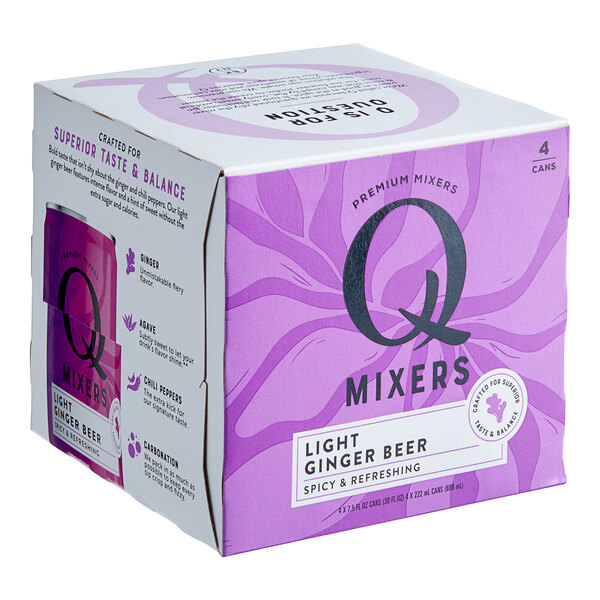 Q Mixers Light Ginger Beer Can 7.5 fl. oz. 4/Pack