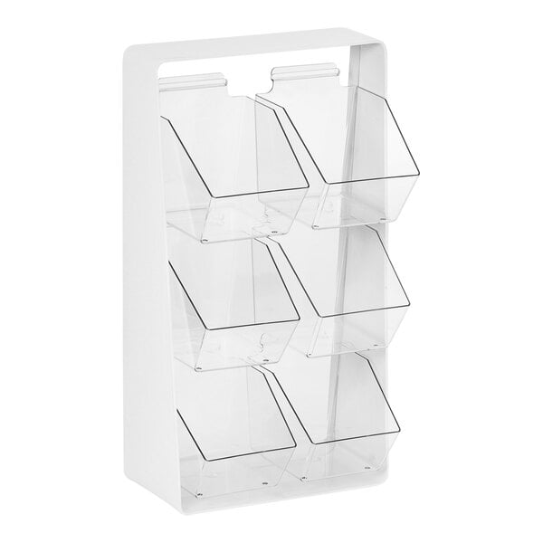 Cal-Mil Classic White 3-Tier 6-Compartment Plastic Condiment Organizer with Removable Compartments