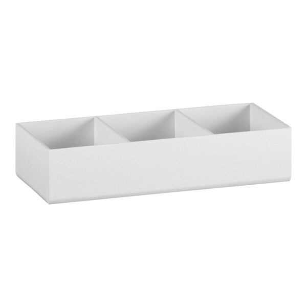 Cal-Mil Classic White 3-Compartment Plastic Packet Organizer
