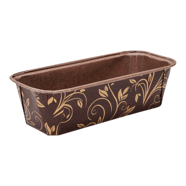 Welcome Home Brands 7 13/16" x 2 7/8" x 2 3/8" Rectangular Brown Leaf Loaf Pan - 780/Case
