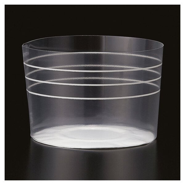 Welcome Home Brands 2 5/8" x 2" Clear Striped Plastic Baking Cup - 500/Case