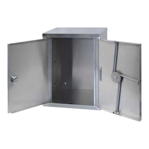 Omnimed 11" x 8" x 15" Stainless Steel WallMount 2Shelf Narcotics