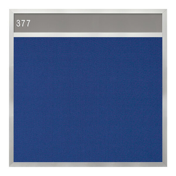 United Visual Products 24" x 24" Hall Identification Board with Blue Felt and Satin Frame