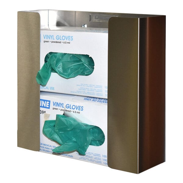 Omnimed Stainless Steel 2-Box Disposable Glove Dispenser with Magnet Mount