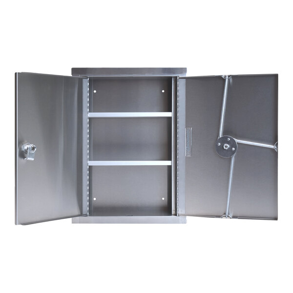 Omnimed 11" x 4" x 15" Stainless Steel WallMount 2Shelf Narcotics
