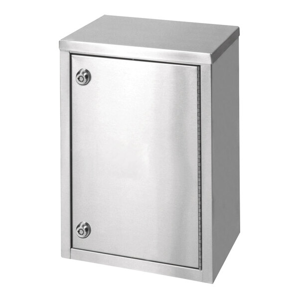 Omnimed 11" x 8" x 15" Stainless Steel Wall-Mount 2-Shelf Narcotics Cabinet with 2 Key Locks 181451