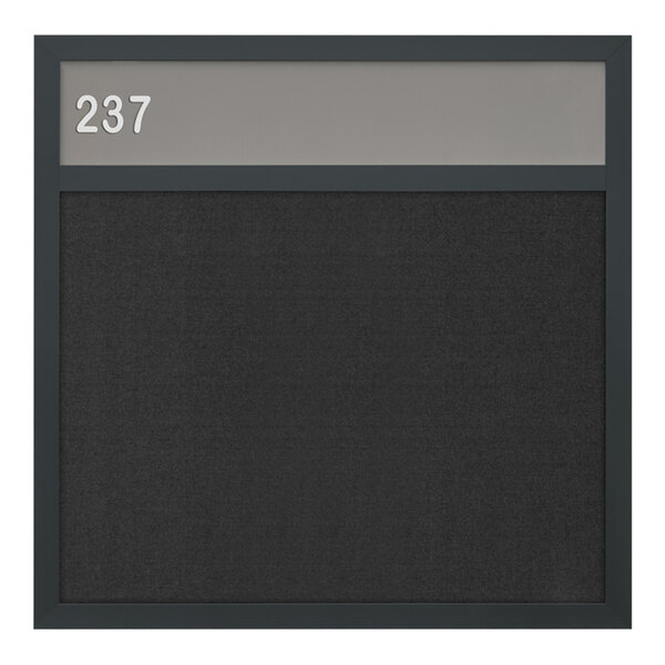 United Visual Products 18" x 18" Hall Identification Board with Black Felt and Black Frame