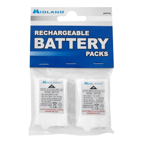 Midland AVP14 Rechargeable Batteries for LXT, T50, and T60 - 2/Pack