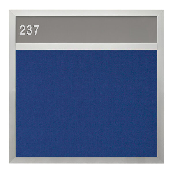 United Visual Products 18" x 18" Hall Identification Board with Blue Felt and Satin Frame