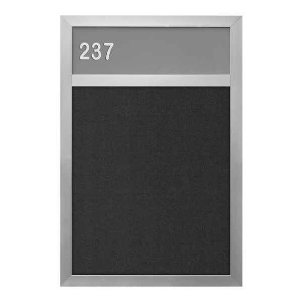 United Visual Products 11" x 17" Hall Identification Board with Black Felt and Satin Frame