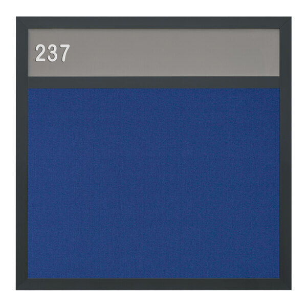 United Visual Products 18" x 18" Hall Identification Board with Blue Felt and Black Frame