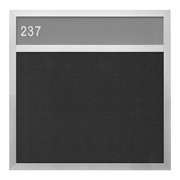 United Visual Products 18" x 18" Hall Identification Board with Black Felt and Satin Frame
